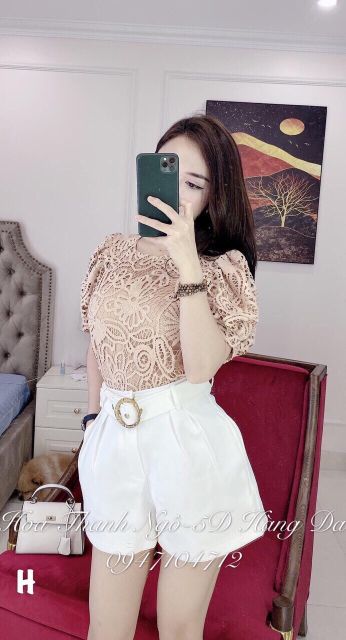 Quần sooc vải đai khuy tròn hàng QCL1