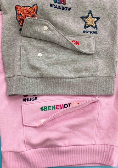 Áo Hoodie Thun Da Cá Benetton Xuất Xịn Bé Gái