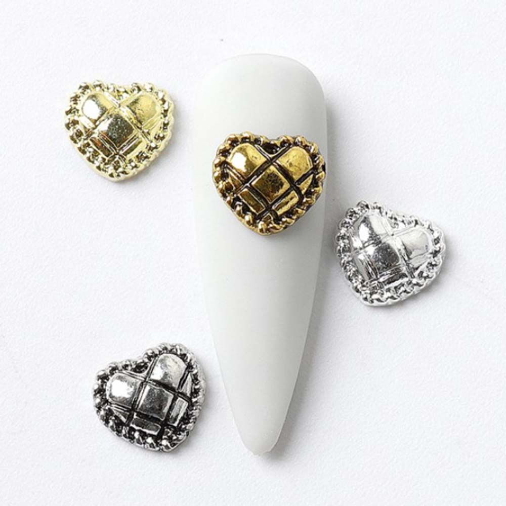 [Hàng mới về] Set 5 phụ kiện trang trí móng tay nghệ thuật 3d bằng kim loại phong cách retro