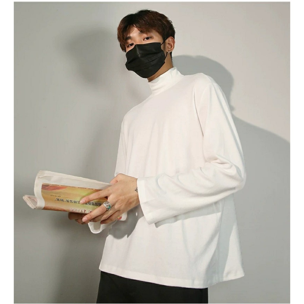Áo thun Tay dài Cổ cao basic - Giá sỉ Unisex