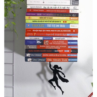 Kệ Sách Tàng Hình Kèm Sticker Kim Loại Nam Châm Decor