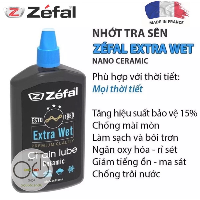 Dầu tra sên xích xe đạp Zefal Pro Wet / Pro Dry / Extra Wet / Extra Dry 120ml - Hàng chính Hãng