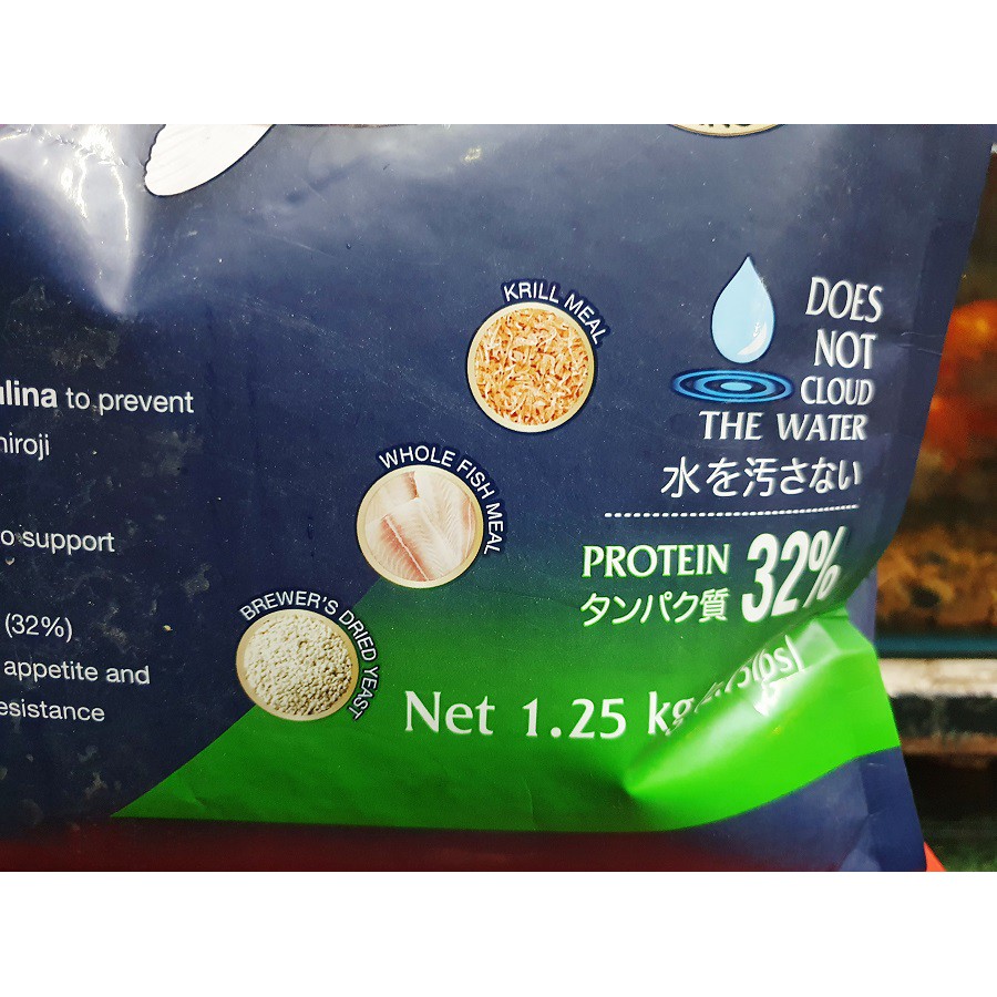 THỨC ĂN SAKURA KOI LOẠI TỐT THÁI LAN TĂNG TRƯỞNG VÀ TĂNG MÀU 1.25KG XANH LÁ