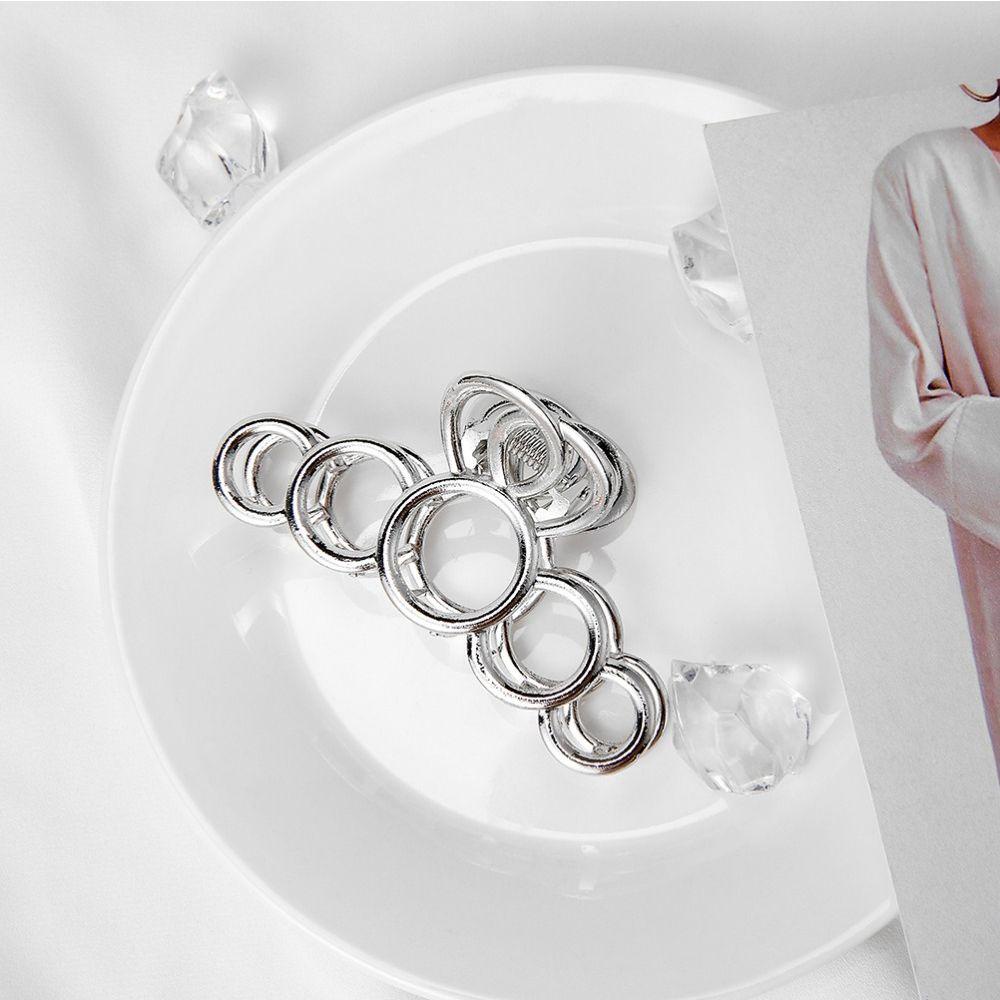 Kẹp Tóc Càng Cua Kim Loại Hình Tròn Rỗng Lấp Lánh Cho Nữ