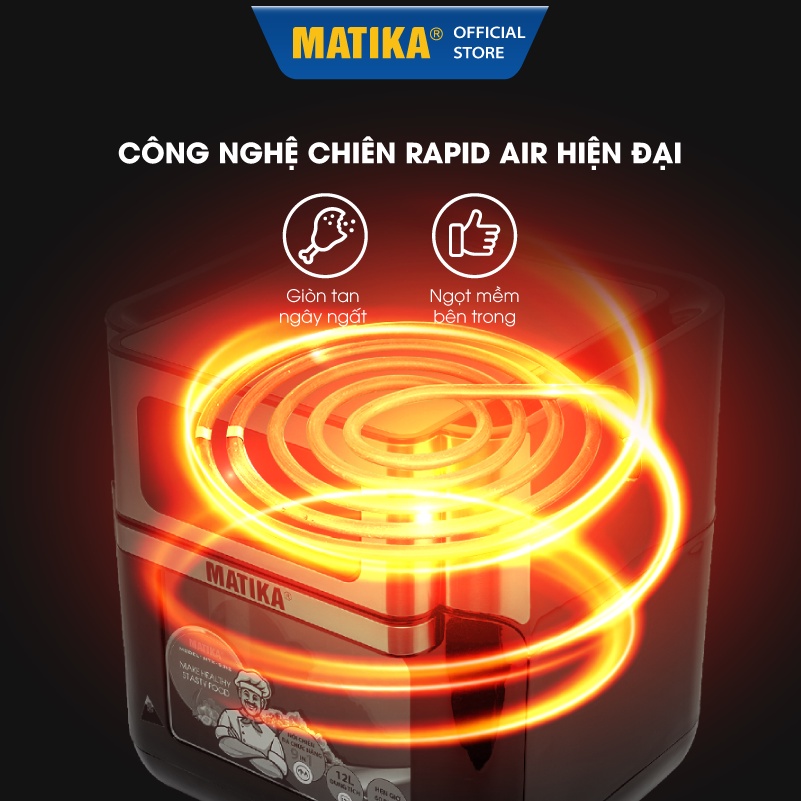 Nồi Chiên Không Dầu MATIKA 12L 1500W MTK-9312