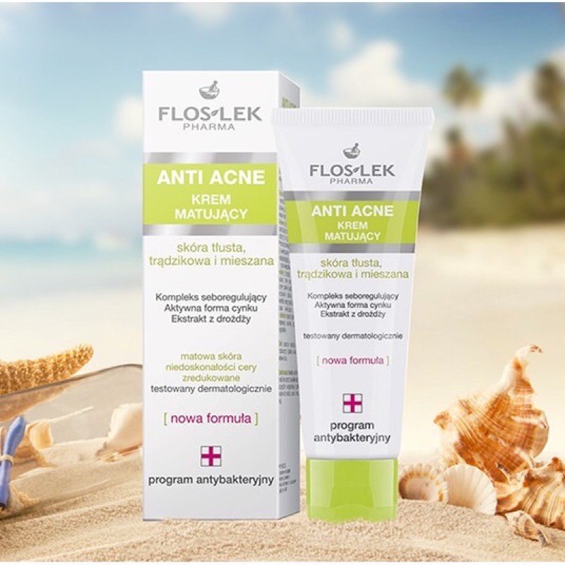 Kem kiểm soát dầu và điều tiết nhờn Floslek Anti Acne Mattifying Cream 50ml