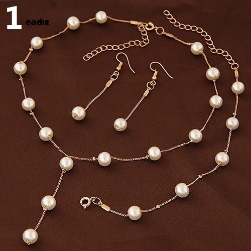 Bộ vòng cổ , vòng tay , khuyên tai đính hạt ngọc trai