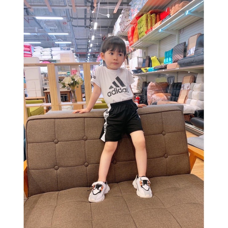 Tặng Bộ Thể Thao Adi.das Cho Bé 10-12kg 89k Màu Đỏ Cổ Tròn Cotton Việt Nam 100%