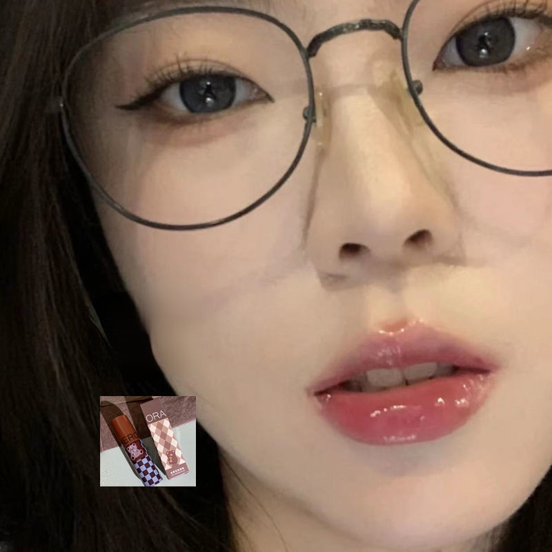 Set 3 Son Kem Hiệu Ứng Gương Thiết Kế Hình Gấu Dễ Thương Thương Hiệu Herrange