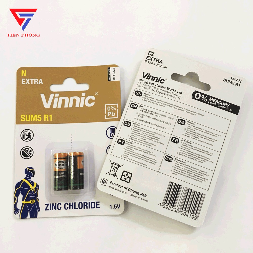 Pin Vinnic Sum5 R1 E90 1.5V chính hãng - Vỉ 2 viên DATE MỚI NHẤT