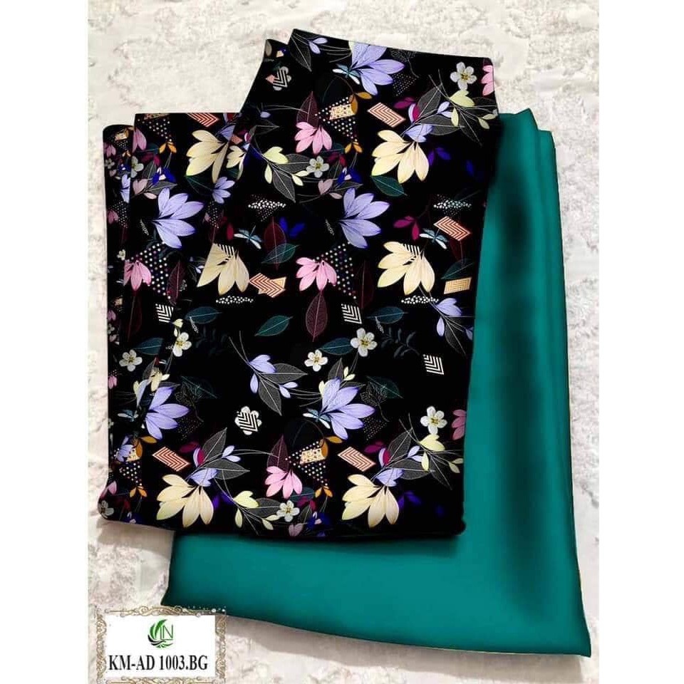 VẢI MAY ÁO DÀI IN HOA VĂN 3D HOA NHÍ SIÊU XINH HÀNG XUẤT KHẨU CẢ BỘ VẢI