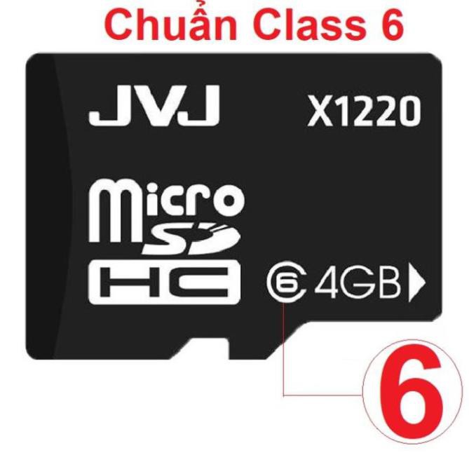 Thẻ nhớ JVJ 4Gb Class 6-Tốc độ cao Chuyên dụng điện thoại, Loa đài nghe nhạc, lưu trữ dữ liệu - bảo hành 5 năm 1 đổi 1