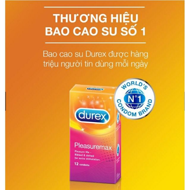 ao Cao Su Durex Pleasuremax gân Gai  12 cái