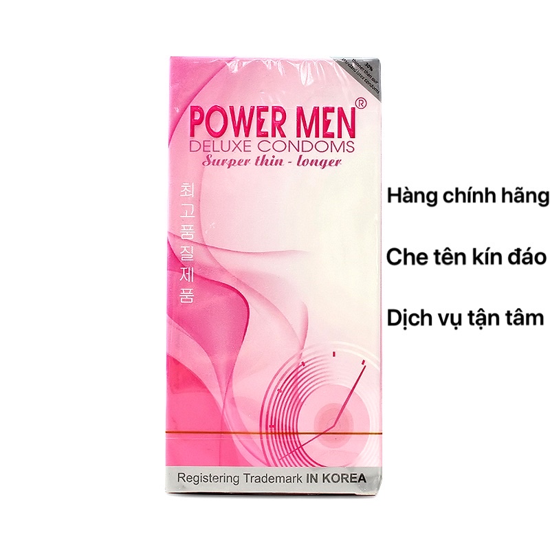 Bao cao su POWER MEN Super thin Longer hôp 12 chiếc