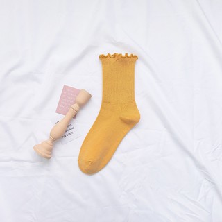 Tất cổ cao bít tất nữ cao cổ nhún hàn quốc dày cao