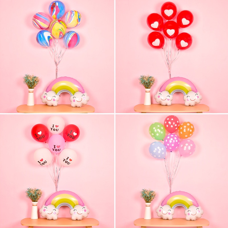 Set 10 Bong Bóng 12 inch Bằng Cao Su In Chữ LOVE Trang Trí Sự Kiện Đa Ứng Dụng