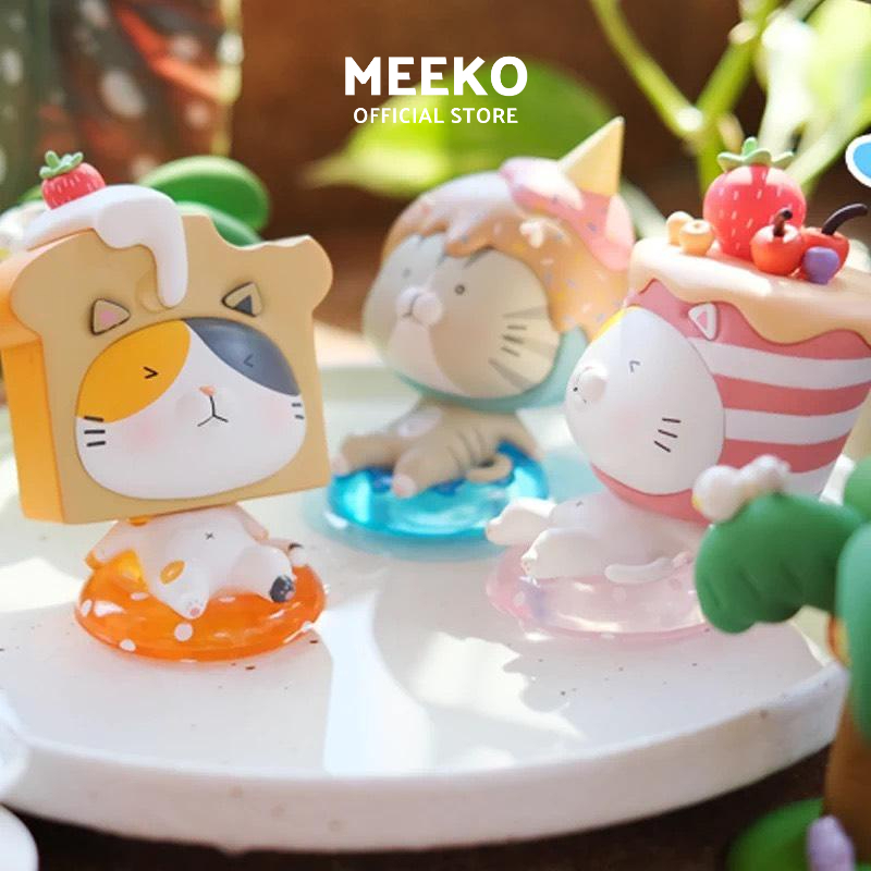 Mô hình mèo dễ thương trang trí bàn làm việc Summer Cat mèo mùa hè MEEKO
