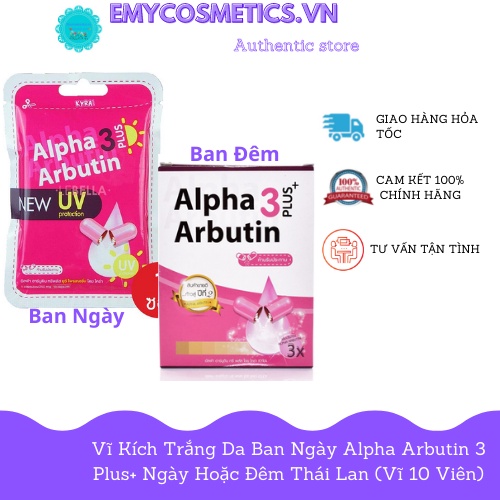 Vĩ kích trắng alpha arbutin Mẫu Gói Và Hộp Chuẩn Thái Lan