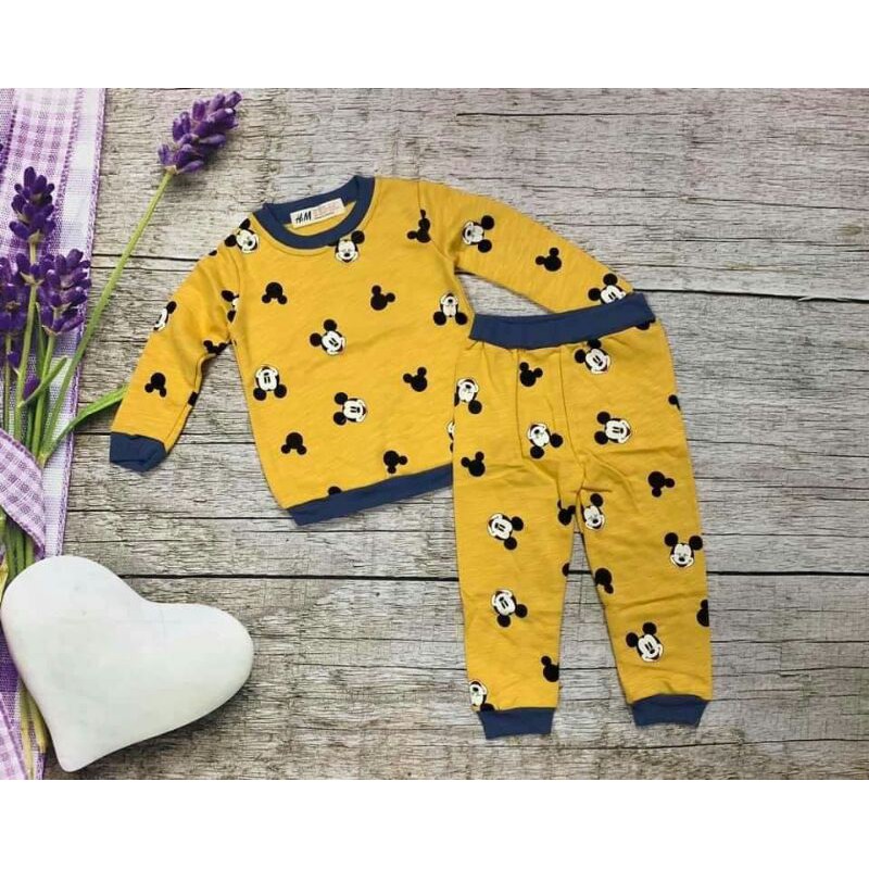 combo 2 bộ nỉ cho bé vải xuất dư