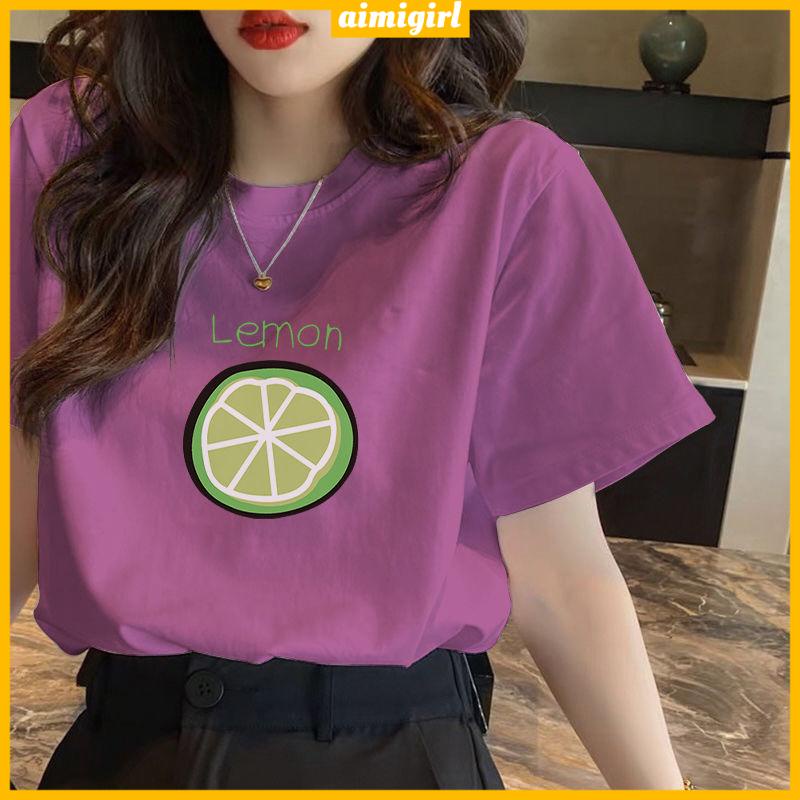 Áo Thun Cotton Tay Ngắn Cổ Tròn Màu Trơn 3D Dáng Rộng Phong Cách Hàn Quốc Đơn Giản Dễ Phối Đồ Dành Cho Nữ