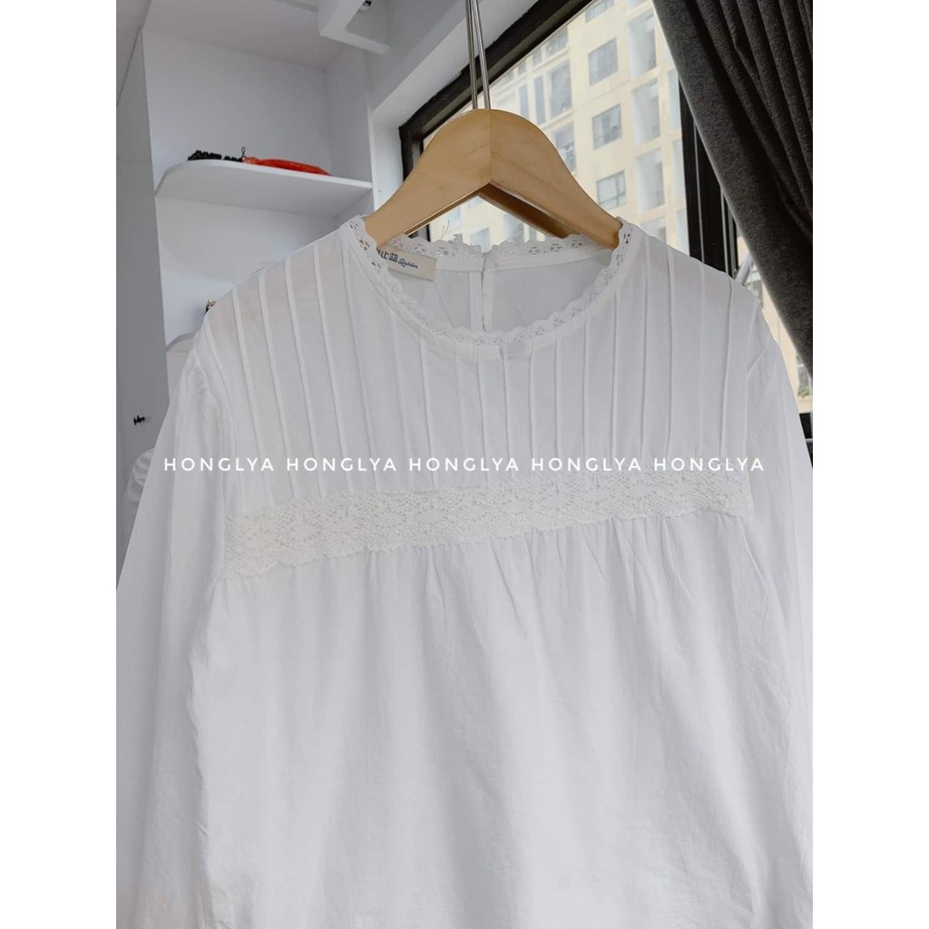 [Ảnh thật/video] Áo sơ mi cách điệu phần cổ xinh xắn freesize dưới 56kg