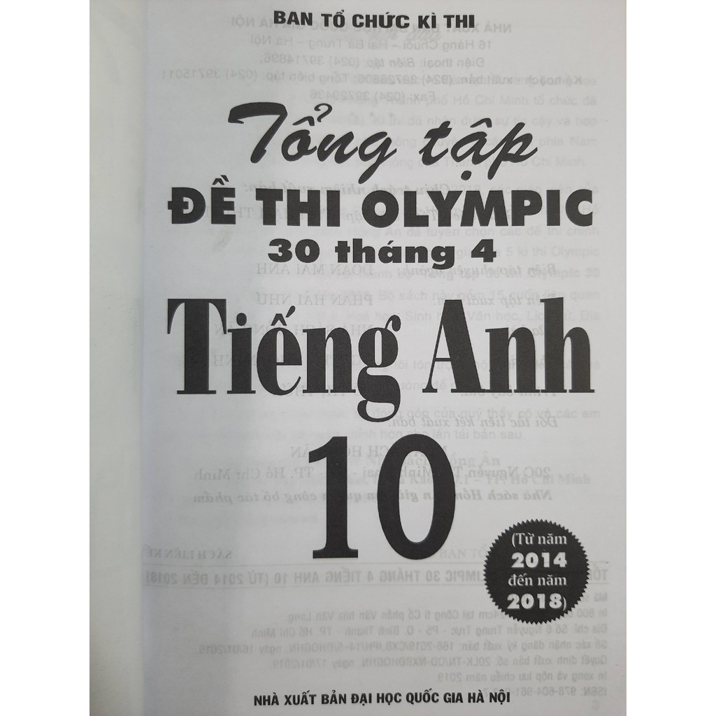 Sách - Tổng tập Đề thi Olympic 30 tháng 4 Tiếng Anh 10 ( 2014 - 2018 ) | BigBuy360 - bigbuy360.vn