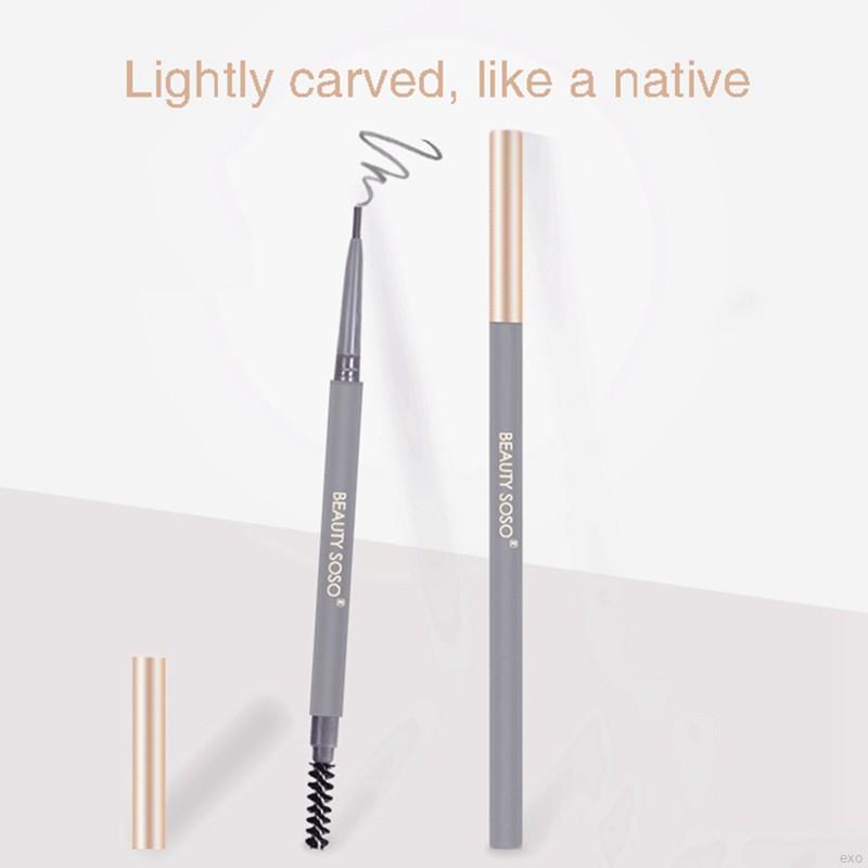 Chì Vẽ Chân Mày Hai Đầu Nét Siêu Mảnh 5 Màu Tông Đen Tự Nhiên Chống Nước