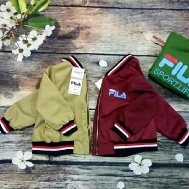 Áo kaki bomber FILA bé trai
