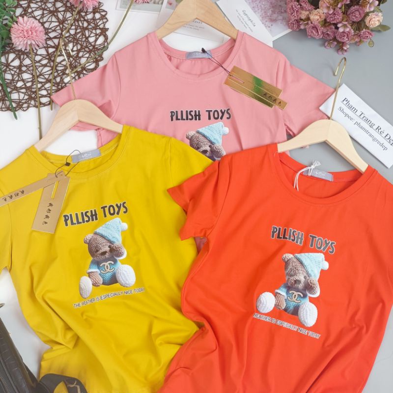Áo thun phom rộng Gấu Pllish toys chất cotton ,phông nữ Unisex AT59 - phamtrangredep shop