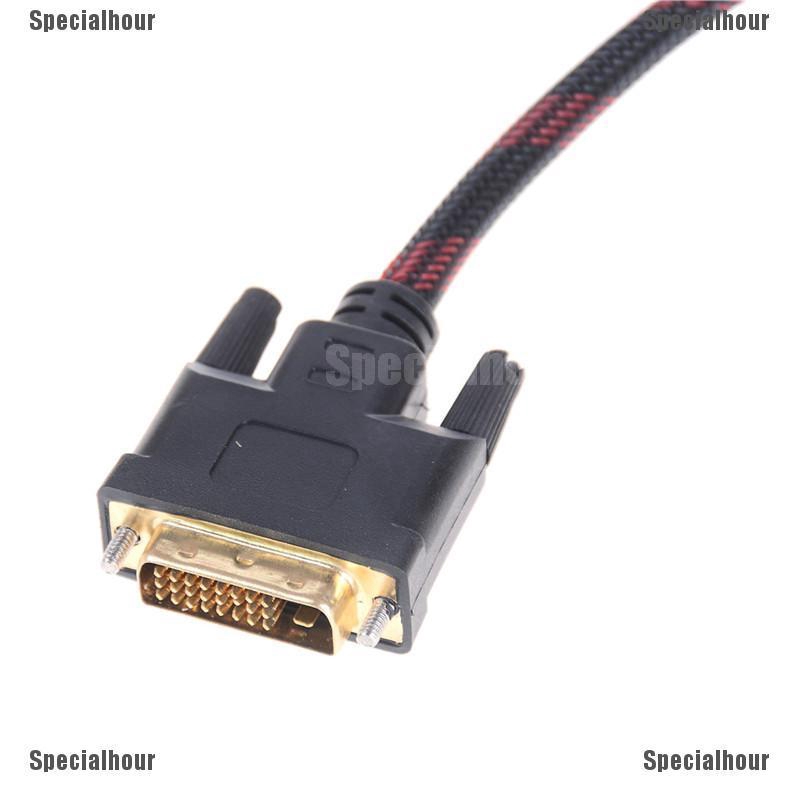 Specialhour 1.5m/5ft HDMI Male to DVI-D 24+1 Male Gold Adapter Converter Cable For HDTV