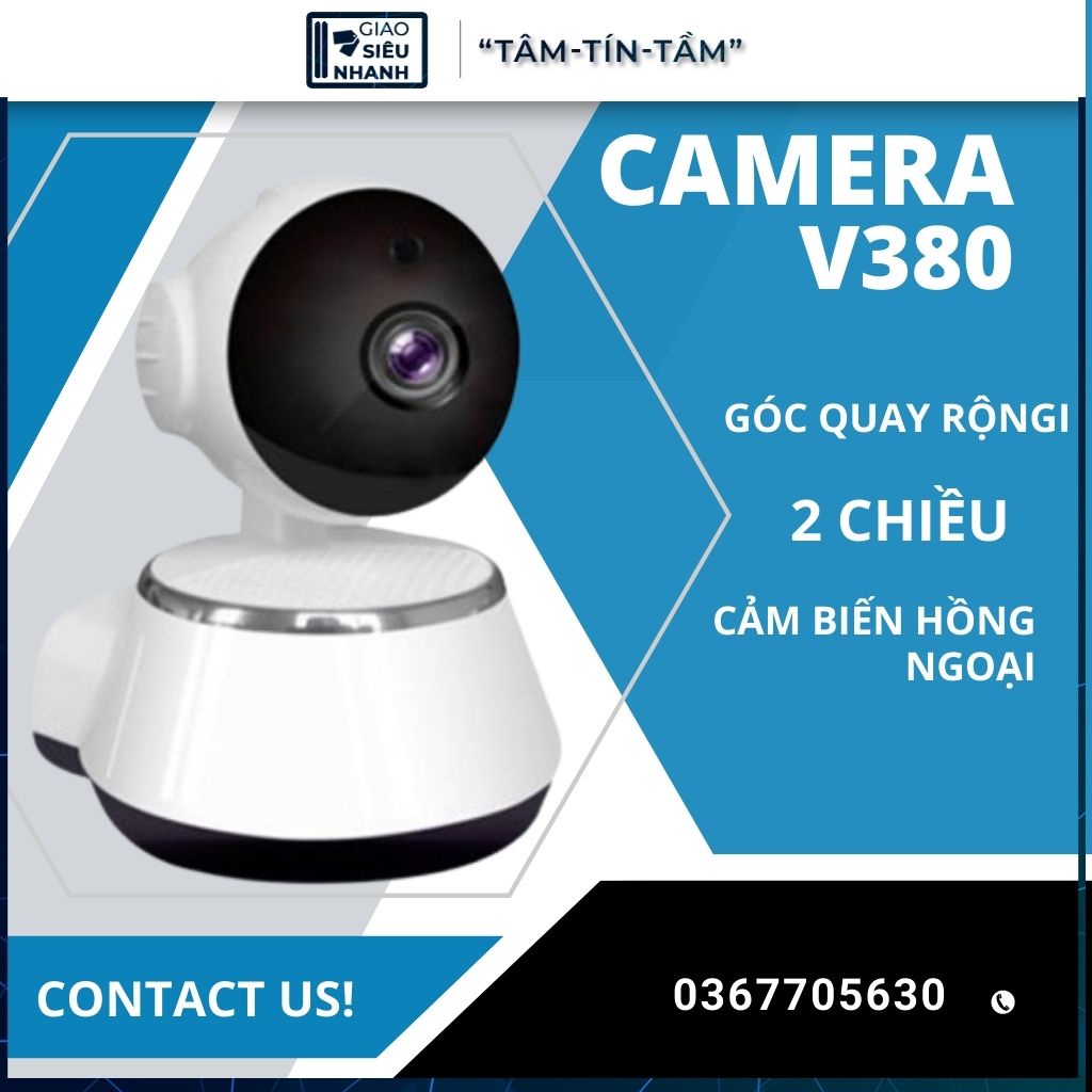 Camera Wifi IP, Camera Chống Trộm V380 Full HD 1080p Có Hồng Ngoại Đàm Thoại 2 Chiều Giám Sát Ngày Đêm