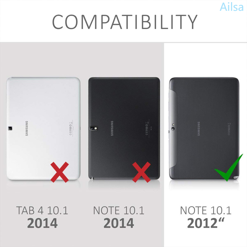 Bao da máy tính bảng nắp gập 360 độ cho Samsung Galaxy Note 10.1 2012 Gt-N8000 N8000 N8010 N8020