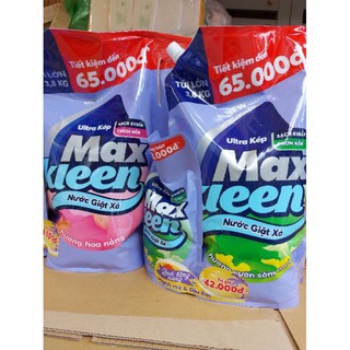 Túi 3,8kg nước giặt xả Maxkleen các hương thơm.