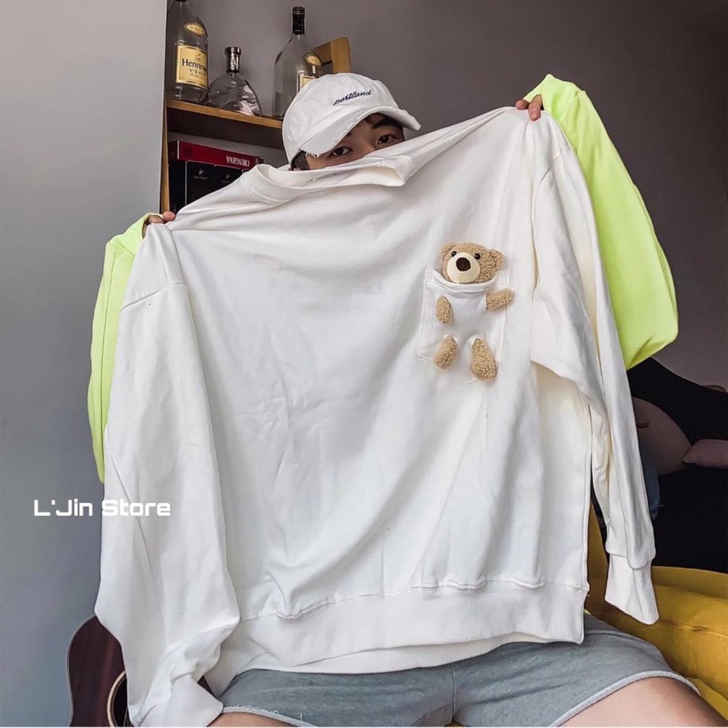 ÁO PHÔNG, ÁO TAY DÀI, ÁO THUN TRƠN CỔ TRÒN TÚI GẤU - LJIN STORE | BigBuy360 - bigbuy360.vn