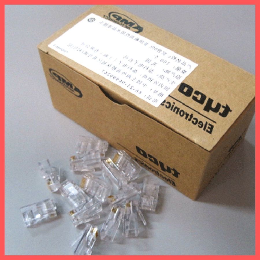 Hạt Mạng RJ45 AMP, Đầu bấm mạng cát 5, cát 6, 100 hạt/ túi, giá tốt