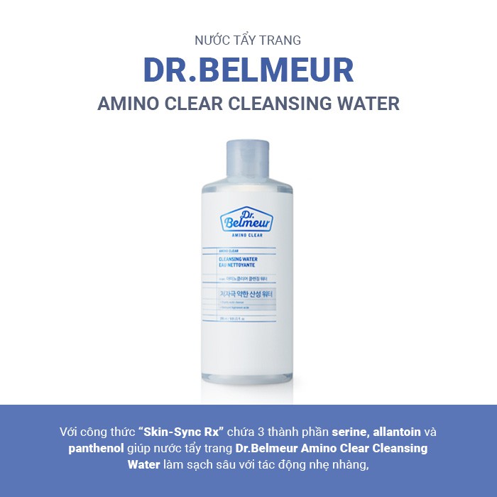 [Mã COSTFS60K -10% đơn 400K] Nước Tẩy Trang TheFaceShop Dr.Belmeur Amino Clear Cleansing Water 295ml