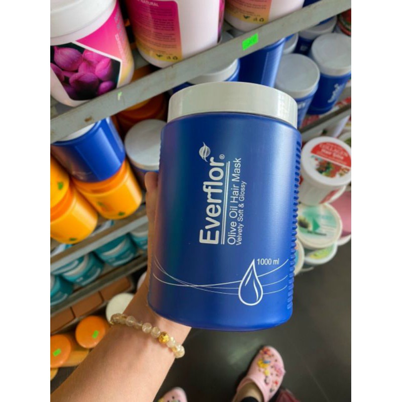 hấp dầu tóc everflor xanh 1000ml