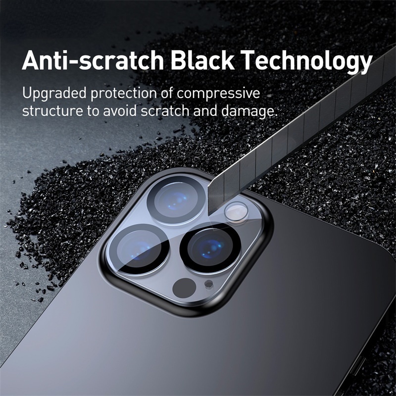 Kính Cường Lực Chống Trầy Xước Màu Đen Cho iPhone 11 12 13 Pro Max