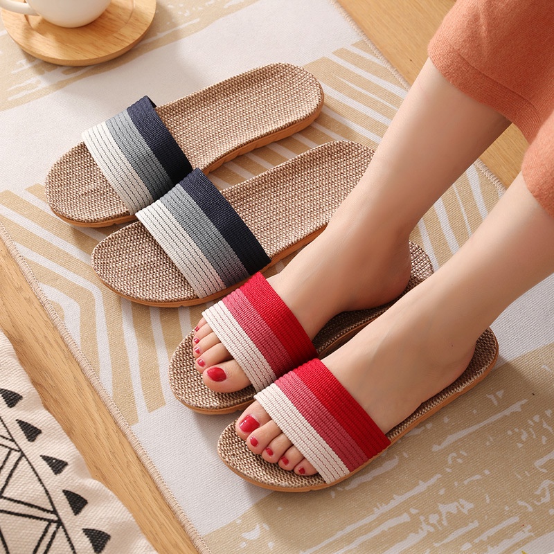 Dép Cói Nữ Họa Tiết Thổ Cẩm Đi Biển Siêu Xinh SP57