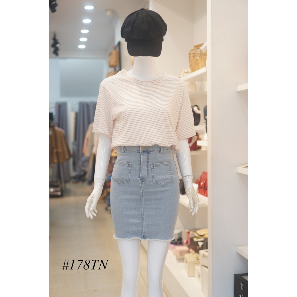 Áo Thun Cotton Sọc Nhỏ 178
