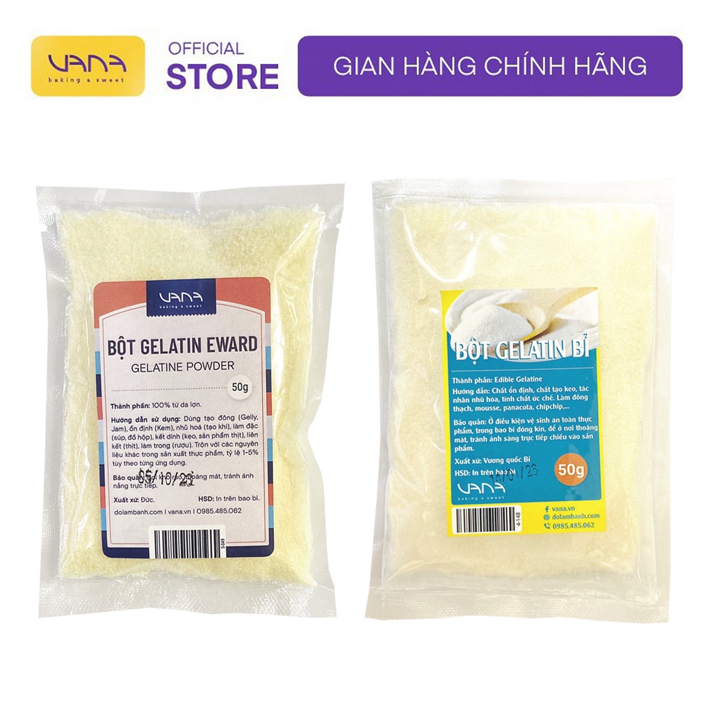 Bột gelatine gói nhỏ 50g (Gelatin)