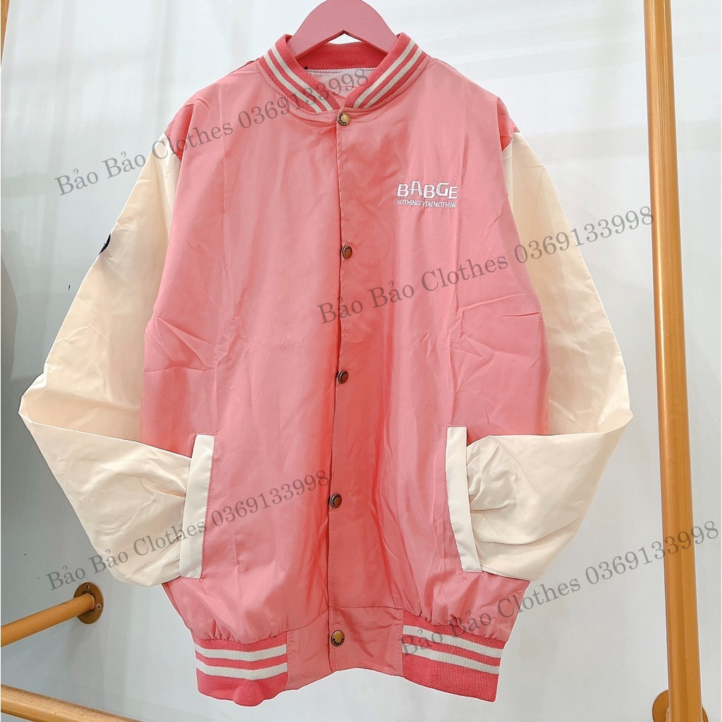 Áo Khoác Gió Bomber Bab Phối Tay Bo Tay Bồng Nam Nữ Unisex Dáng Rộng Bassic