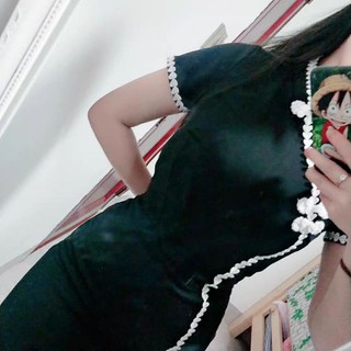 sườn xám cách tân điểm trắng