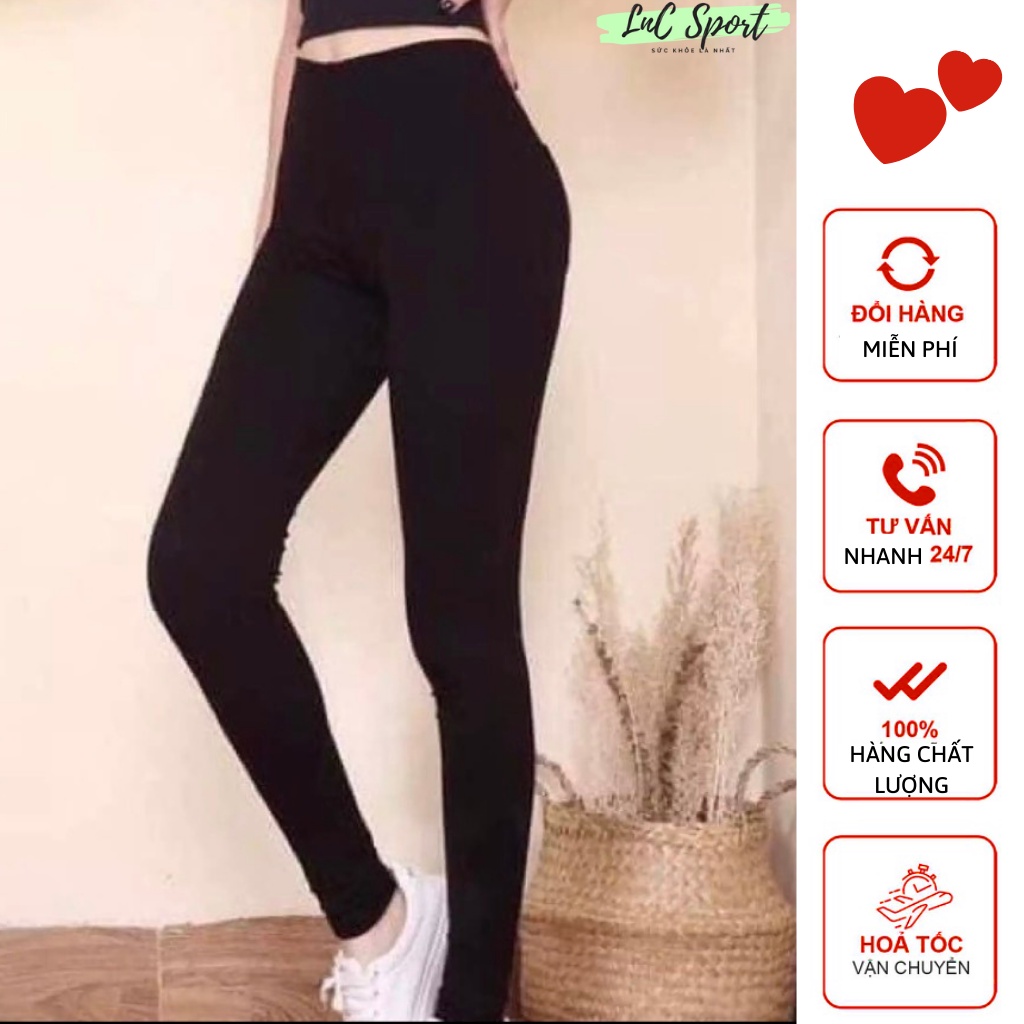 Quần Legging Nữ Dáng Dài Cạp Cao Chống Xoắn Vải Cao Cấp Co Giản Tốt Thoáng Mát Không Xù Lông