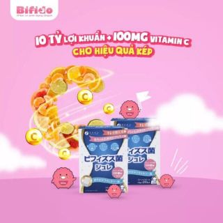 Men vi sinh Bifido dạng thạch giúp bổ sung vi khuẩn có lợi,chống táo bón,tăng cường đề kháng.