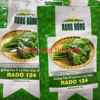 Gói 20g Hạt Giống Rau Cải Cải Cúc Nếp, Tần Tô Lá Tròn Rado 124 Rạng Đông, Vị Không Đắng Thu Sau 30_35 ngày Gieo