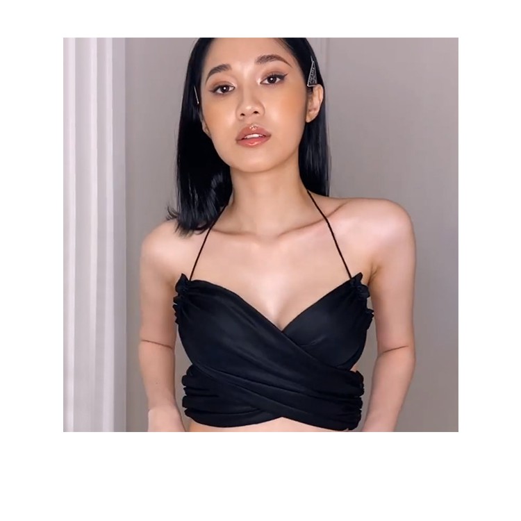 Áo Croptop nhung đen quấn ngực HAC64 - Hỉn Hỉn Store | BigBuy360 - bigbuy360.vn