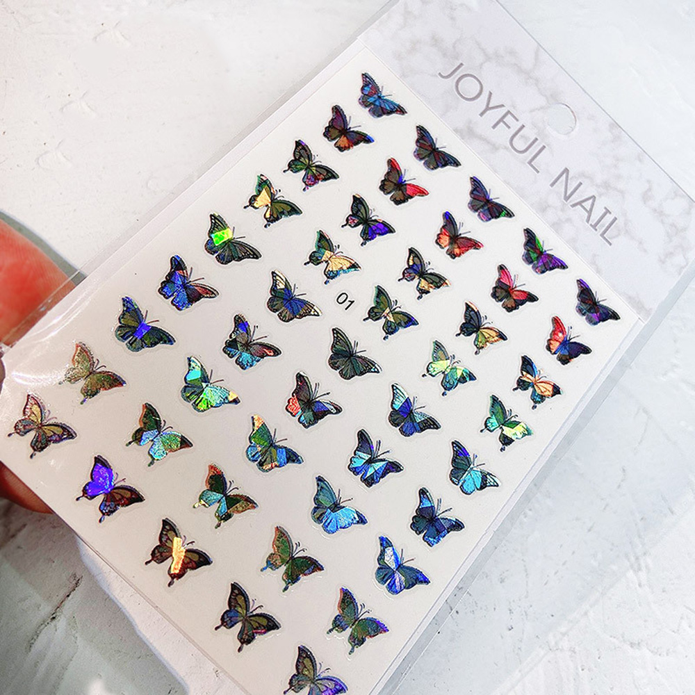 Miếng dán trang trí móng tay nghệ thuật DIY họa tiết bươm bướm xinh xắn