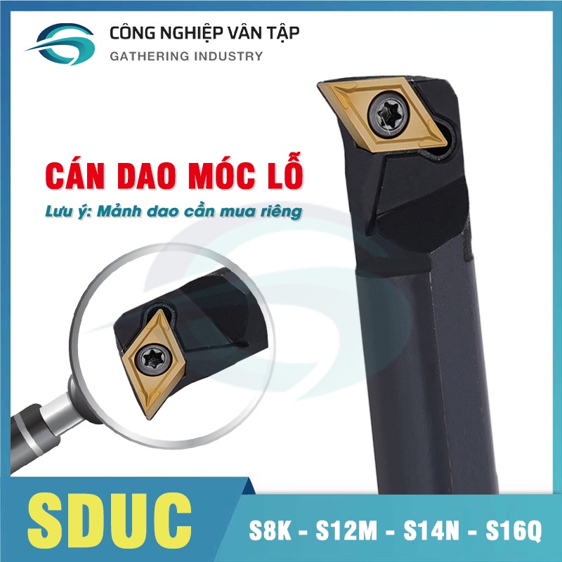 Cán dao móc lỗ S08K/S12M/S14N/S16Q-SDUC R07 , cán tròn phi 8-12-14-16 kèm đai ốc