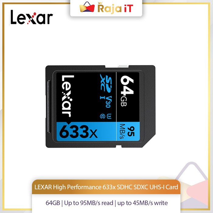 Thẻ Nhớ Lexar 633x 64GB SDHC SDXC UHS-I 95MB / s read to 45MB / s write